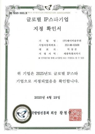 글로벌 IP 스타기업 지정확인서
